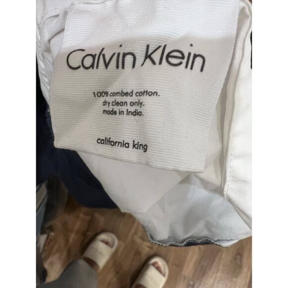 Calvin Klein California King Bed Skirt Blue 100% Combed Cotton 14” Drop - Picture 4 of 10